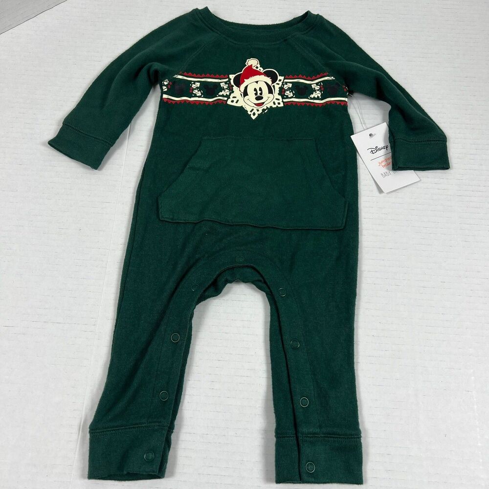 Disney Mickey Mouse Baby Raglan Jumpsuit Size 3 Months Christmas Super Soft!!